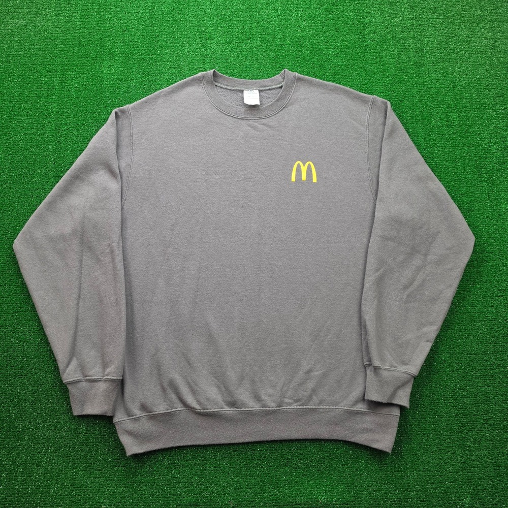 Mcdonalds Employee Crewneck Sweatshirt Unisex Large Gray Uniform Work Wear